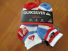 6 PAIR QUICKSILVER YOUTH SWIFT DRY LOW CUT SOCKS size 6 - 8