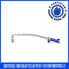 Sinister Diesel Turbo Coolant Feed Line for 2011-2014 Ford Powerstroke 6.7L