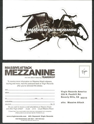 MASSIVE ATTACK Rare 1998 Beetle PROMO Vinyl STICKER DECAL 6x4 for Mezzanine CD