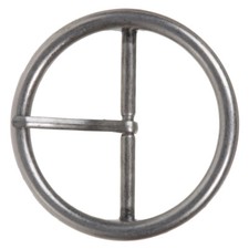2 3/8" 60 mm Single Prong Round Circle Center Bar Belt Buckle