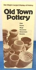 Vintage Brochure Old Town Pottery San Diego California Photo Images Leaflet