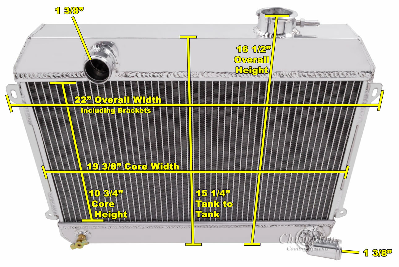 Atom Champion 2 Row Radiator for 1968 - 1973 Datsun,Nissan 510 L4 Engine #EC487