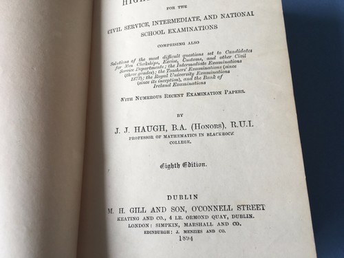 Higher Arithmetic Civil Service Intermediate & Higher School 1894 J.J. Haugh - Imagen 6 de 9