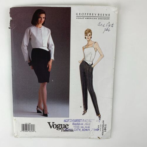 Vogue 1141 Geoffrey Beene Jacket, Dress, Jumpsuit Pattern Misses Size 6 8 10 UC - Picture 1 of 4