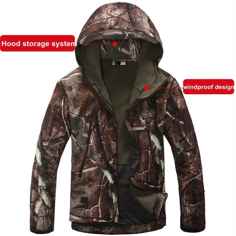 Mens Military Tactical Camouflage Hunting Clothes Waterproof Jackets Pants Suits - Image 2 of 4