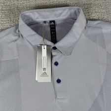NWT Adidas Golf Men  s 2XL Indigo Shapes Jacquard AOP Golf Polo Shirt MSRP 65