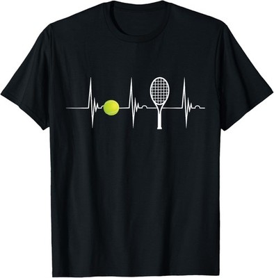 Tennis Lover Tennis Heartbeat EKG Pulse Racket Sport Gift Unisex T-Shirt