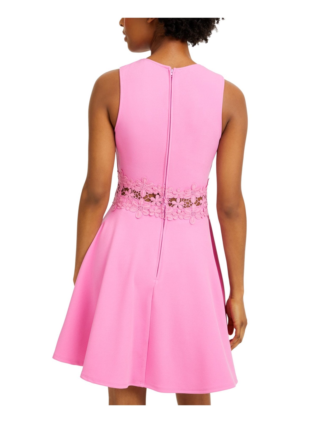 B DARLIN Womens Pink Illusion Waist Sleeveless Short Dress 3\4