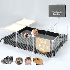 MEEXPAWS Guinea Pig Cage Playpen w/ PVC Liner  Washable Pee Pad 80 Characters
