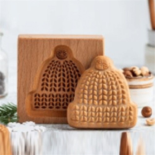 Christmas Wooden Gingerbread Cookie Mold Carved Shortbread Cookie Cutter Molds - Picture 2 of 22