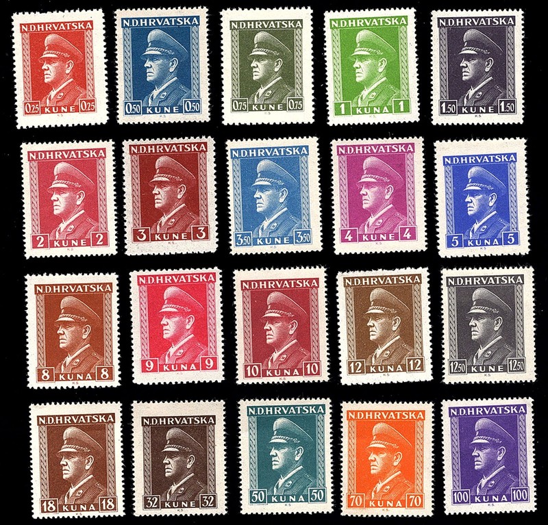 Croatia, Kroatien, NDH - Mi 128-147 Pavelić Regular Issue Complete, MNH