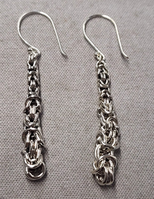 Shop LC Sterlingsilber 6,1 g byzantinische Ohrhänger 2 Zoll