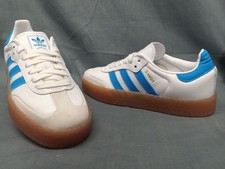Adidas Samba OG J Sneaker JQ1236 Cloud White Bright Blue Boys Size 4 NEW NO BOX 