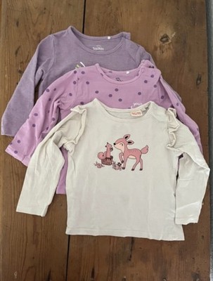 3er Set Langarmshirts Gr. 74 80 Mädchen Topomini Lupilu Waldtiere Schmetterling