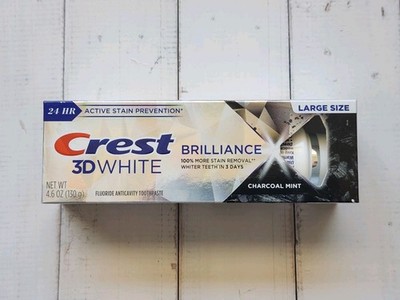 Crest 3D White Brilliance Whitening Toothpaste, Charcoal Mint, 4.6 oz
