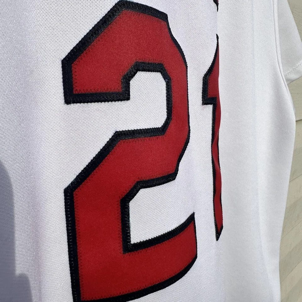 Camiseta deportiva Allen Craig #21 2013 de los Cardenales de San Luis Serie Mundial blanca local juvenil LG Foto 4 de 4