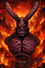 Statua Busto Hellboy 40 cm Stampa 3D dipinta a mano