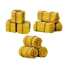 3Pcs Mini Hay Bales Harvest Decorations Decorative Decor Dollhouse Simulation