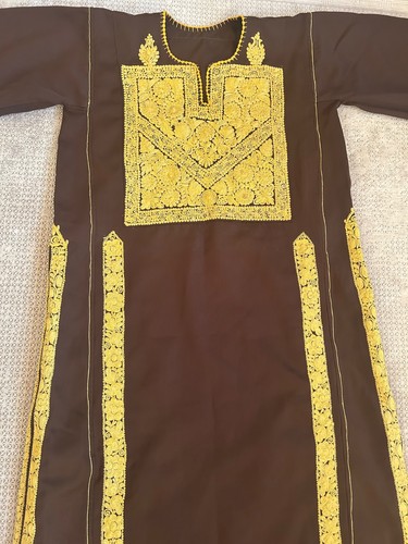 Vintage Arabic Palestinian Thobe- Handmade Embroidered Traditional Ethnic Dress - Picture 4 of 24