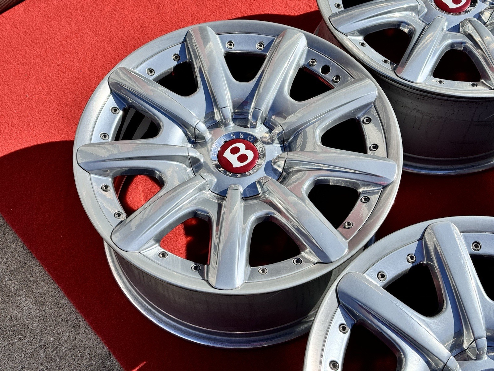 (4) 19" Bentley Continental GT GTC 9x19 Wheels Rims Set Polished 3W0601025K OEM