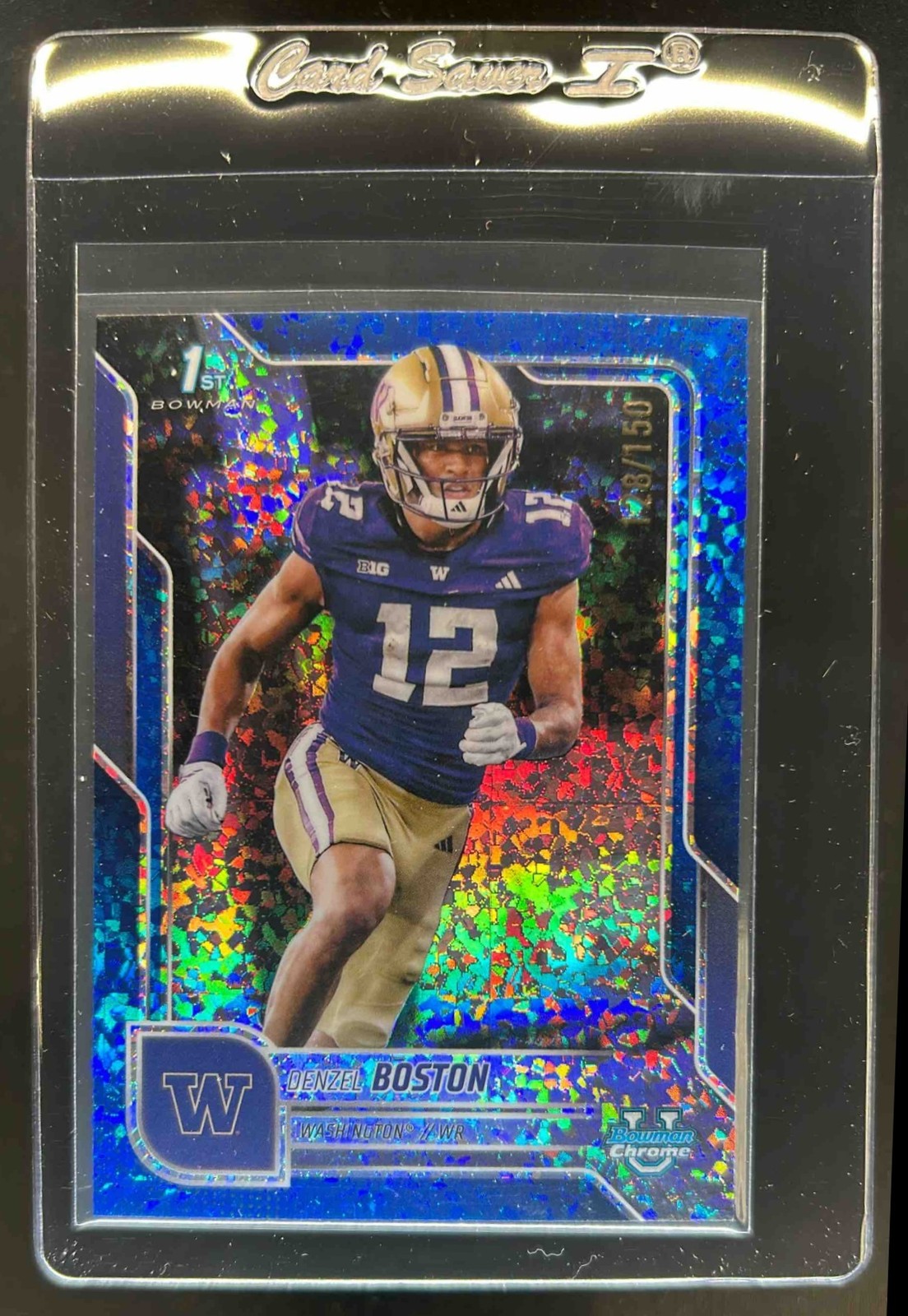 2025 Bowman Chrome U Denzel Boston Blue Mini-Diamond Refractor 1st #/150