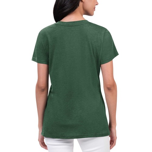 Damen-T-Shirt G-III 4Her by Carl Banks grün Oakland Athletics Key Move V-Ausschnitt - Bild 2 von 2