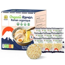 Organic Ramen Noodles Healthy Low Sodium Ready in 3 Minutes Non-Fried Instant No