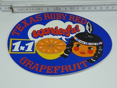 Texas Ruby Red Grapefruit  - Aufkleber / Sticker Werbung 