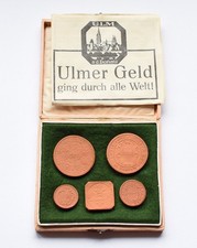 GERMANY CASTLE PORCELAIN ULM SET 1922 5x Mark Notgeld Coin Exonumia Thaler Taler
