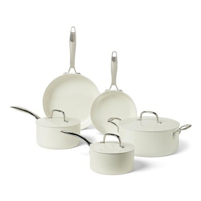 Retailer Basics Ceramic Nonstick Cookware, 8-Piece Set Pots And Pans