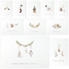 ZICOTO Beautiful Modern Rustic Christmas Cards Set of 20 - Incl. Bulk Envelop...