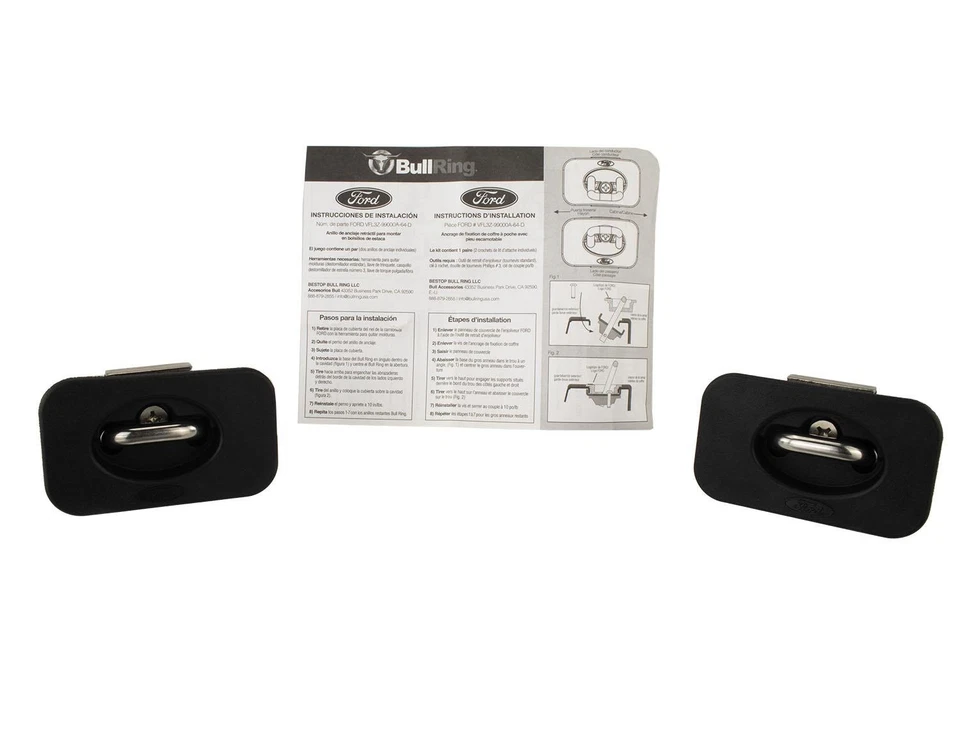 F-150® 2015-2024 Super Duty® 2017-2024 Retractable Flush Tie Down Bed Hooks Set Foto 2 de 4