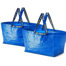 IKEA FRAKTA Bags Set of 2 Large Blue Tote 19 Gallon Storage Laundry Moving u