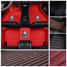 Für Skoda Fußmatten Koffermatte Auto Matte Wasserdicht Rutschschutz PU Leder 3D