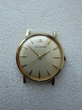 Vintage Le Coultre 14k Solid Gold Watch With Box & Papers.
