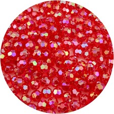 Daiyifiy 1000 Pcs 6MM Round Faceted Acrylic Beads AB Color 6MM, 120- red