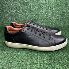 NINE WEST Dress Sneaker Lace Up Shoes Black Vegan Leather Mens Size 13