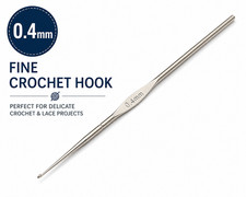 0.4mm Fine Crochet Hook Steel Crochet Needle Lace Crochet Tatting Craft Tool