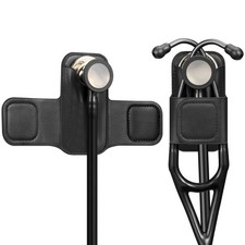 SKYREH Stethoscope Holder Clip, PU Leather Hip Black
