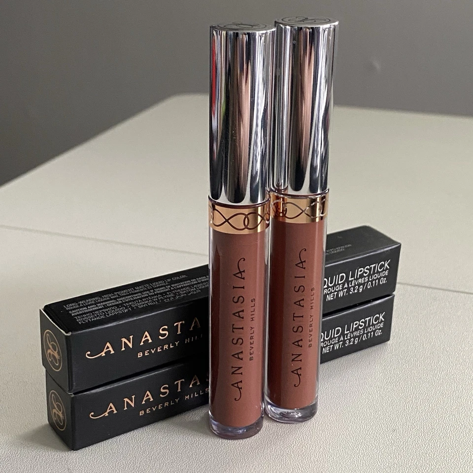 Anastasia Weekender Liquid Lipstick Pink Nude Coral .11 oz Full Size Lot of 2 - Image 2 of 4