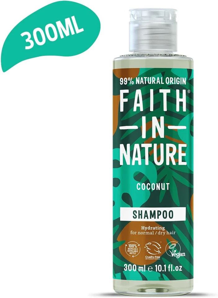 Faith in Nature 300Ml Natural Coconut Shampoo, Hydrating, Vegan and Cruelty Free - Image 2 of 4