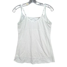 Women's Camisole Firm Control Tank Top White Stretch Long Length Pullover Sz XS?