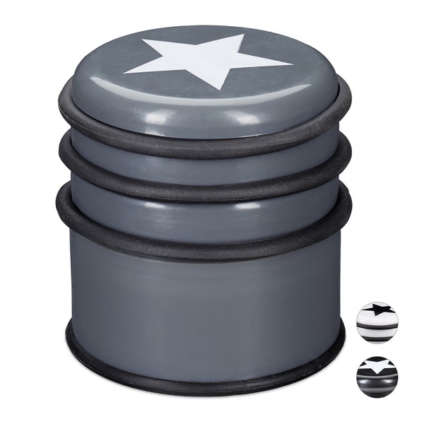4 X TüRstopper Grau BodentüRstopper Door Stopper TüRpuffer Stern Bodenstopper-image