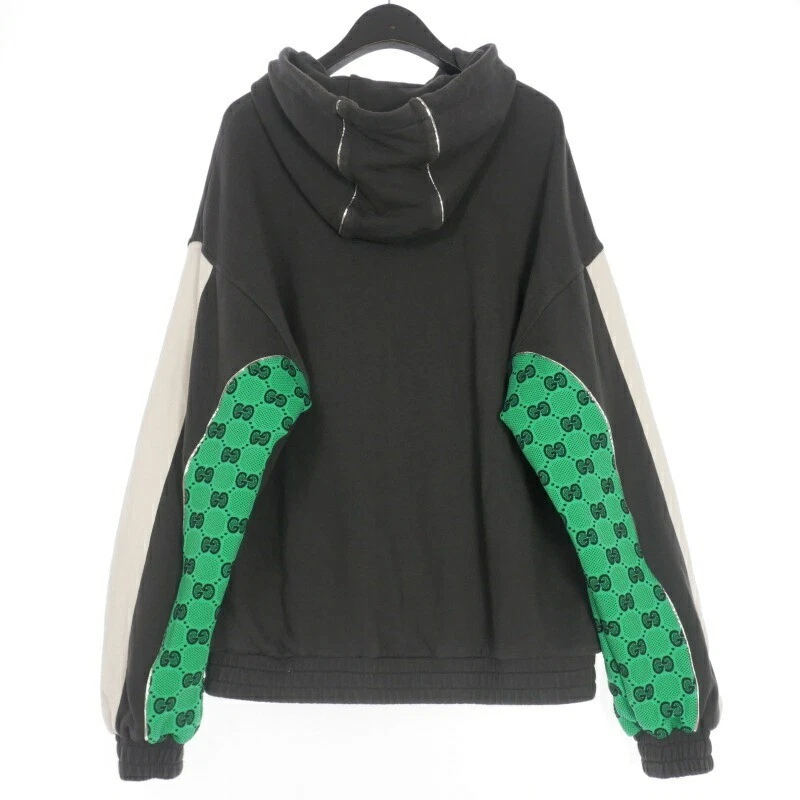 GUCCI Felpa con Cappuccio Zip Monogramma Logo Pullover Manica Lunga Xs Nero 752154 Domestic Reg