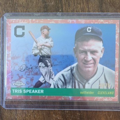 Topps 2023 Chrome Platinum Anniversary Tris Speaker Toile Cream/Rose Gold 42/75