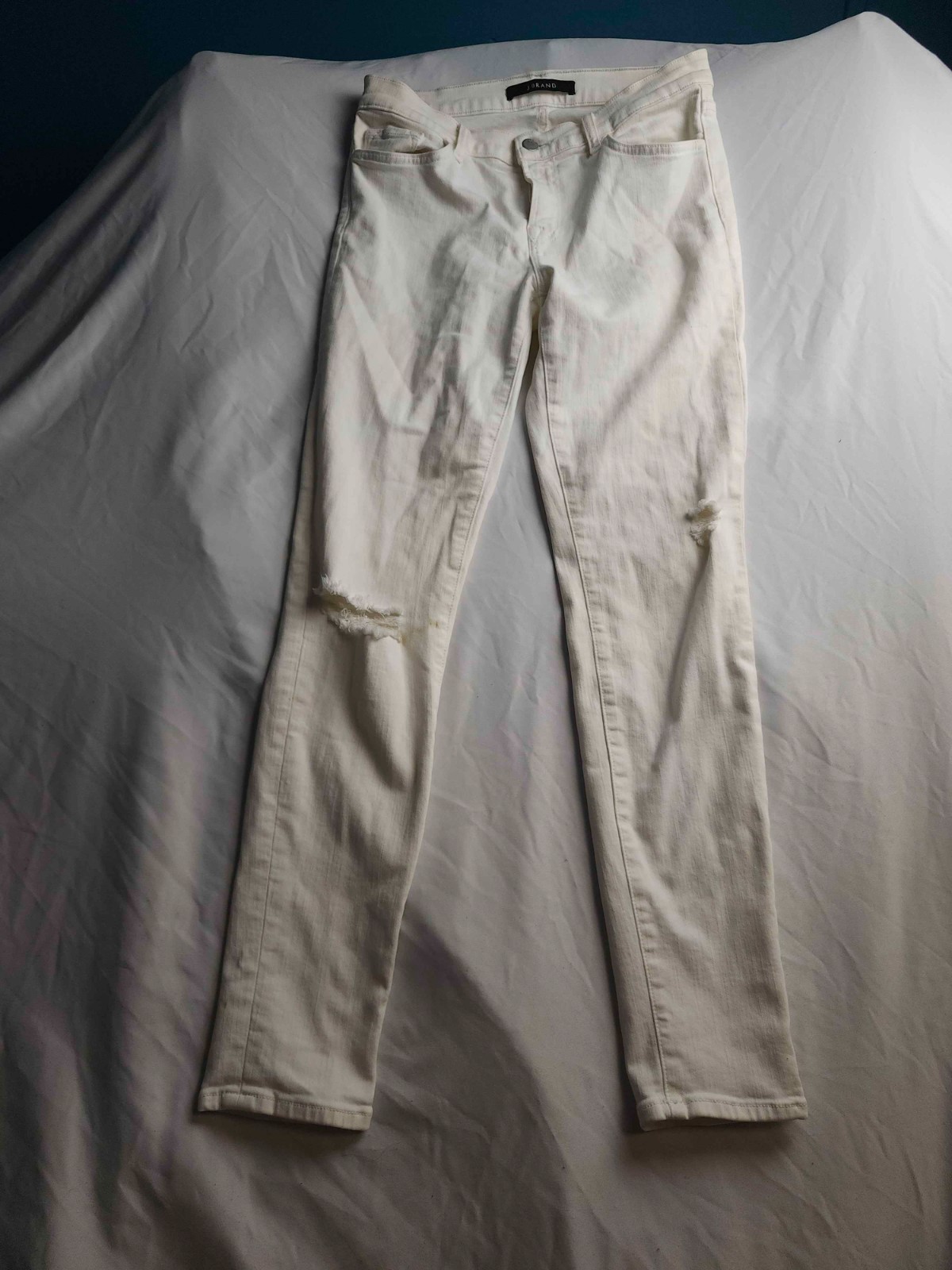 J Brand Skinny Jeans Womens Size 29 White Denim Distressed Grunge Streetwear USA