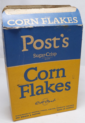 RARE 1950s Post's Sugar-Crisp Corn Flakes EMPTY Box (502337)