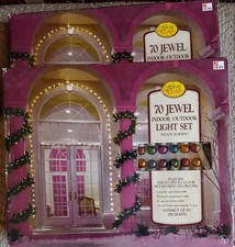 2 Sets Holiday Highlights 70 Jewel Lights - Rare - Christmas Lights - Vintage