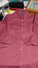 Arrow Wrinkle Free Oxford Red Long Sleeve Button-Down Shirt Men's 18-34/35