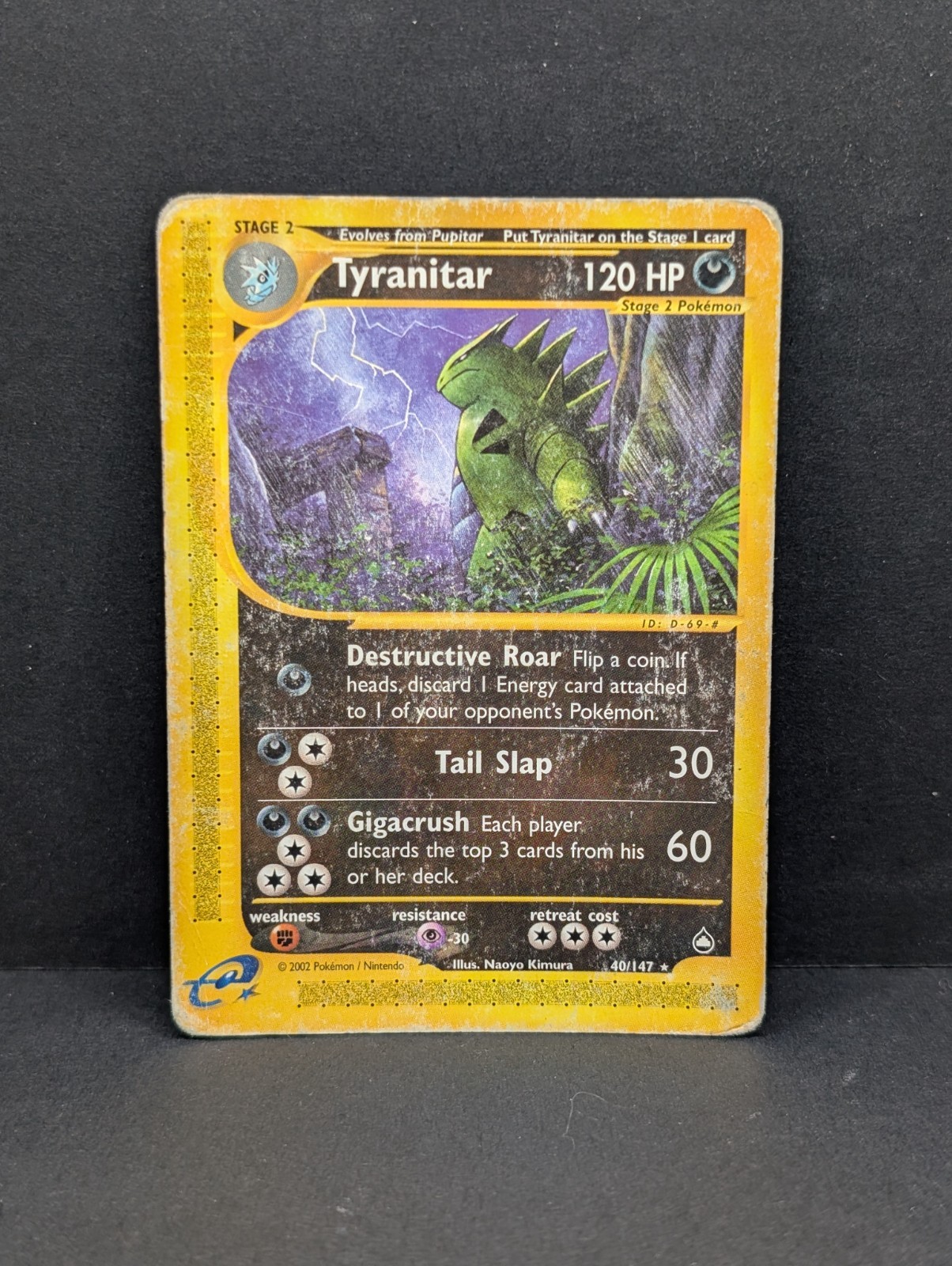 Tyranitar 040/147 Aquapolis Regular Non-Holo Vintage Pokemon TCG WOTC HP